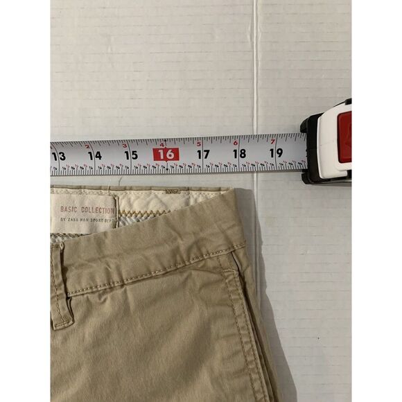 Zara Man Mens Pants Tan Size 36 Basic Collection Chino Stretch Cotton Blend - Picture 9 of 11